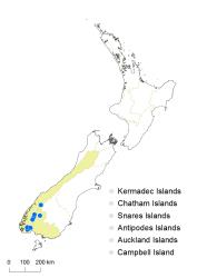 Trithuria inconspicua subsp. brevistyla distribution map based on databased records at AK, CHR & WELT.
 Image: K.Boardman © Landcare Research 2018 CC BY 4.0